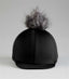 Premier Equine Jersey Hat Silk with Faux Fur Pom Pom - Equestrian Gloves & Hats 