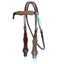 STC Fort Worth Odina Headstall - Turquoise Buckstitched - Equine Horse Wear - Default Title