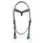 STC Fort Worth Odina Headstall - Turquoise Buckstitched - Equine Horse Wear - Default Title