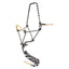 STC Fort Worth Rope Halter Braided Nose with Lead - Equine Horse Wear - Black/White-Navy/White