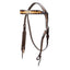 STC Fort Worth Tooled Leaf Headstall - Two Tone - Equine Horse Wear - Default Title