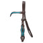 STC Fort Worth V Brow Headstall - Turquoise Braiding - Equine Horse Wear - Default Title
