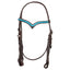 STC Fort Worth V Brow Headstall - Turquoise Braiding - Equine Horse Wear - Default Title