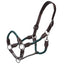 STC Jeremy & Lord Leather and Rope Halter - Equine Horse Wear - Black/Burgundy / Full-Black/Burgundy / Cob-Black/Hunter Green / Full-Black/Hunter Green / Cob-Black/Navy / Full